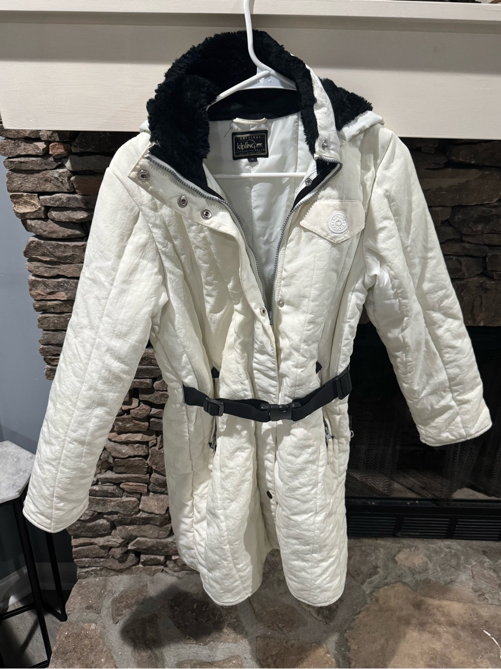 Vintage Kipling Crinkled Nylon Puffer Jacket Small